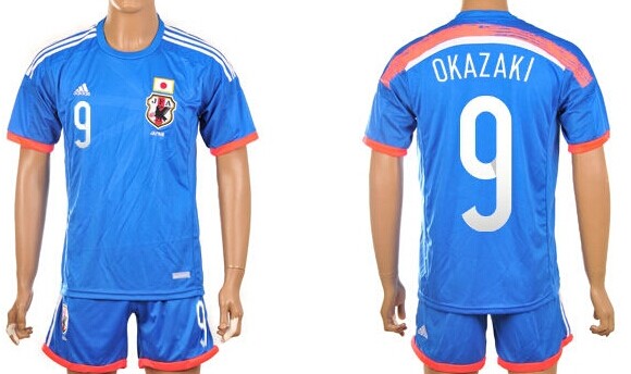 2014 World Cup Japan #9 Okazaki Home Soccer Shirt Kit