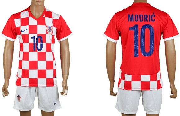 2014 World Cup Croatia #10 Modric Home Soccer Shirt Kit
