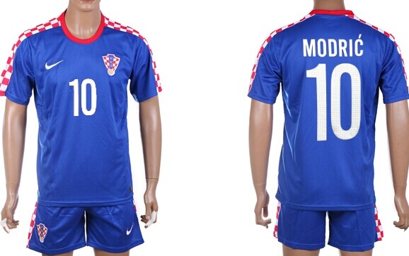 2014 World Cup Croatia #10 Modric Away Soccer Shirt Kit