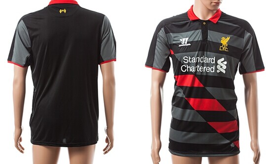 2014/15 Liverpool FC Blank (or Custom) Away Black Soccer AAA+ T-Shirt