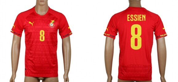 2014 World Cup Ghana #8 Essien Away Soccer AAA+ T-Shirt