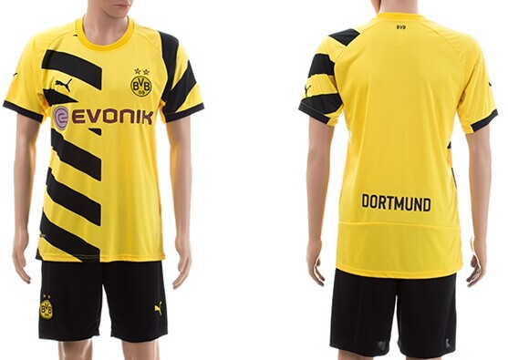 2014/15 Borussia Dortmund Blank (or Custom) Home Soccer Shirt Kit