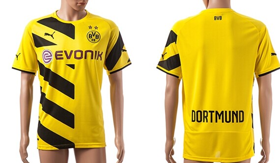 2014/15 Borussia Dortmund Blank (or Custom) Home Soccer AAA+ T-Shirt