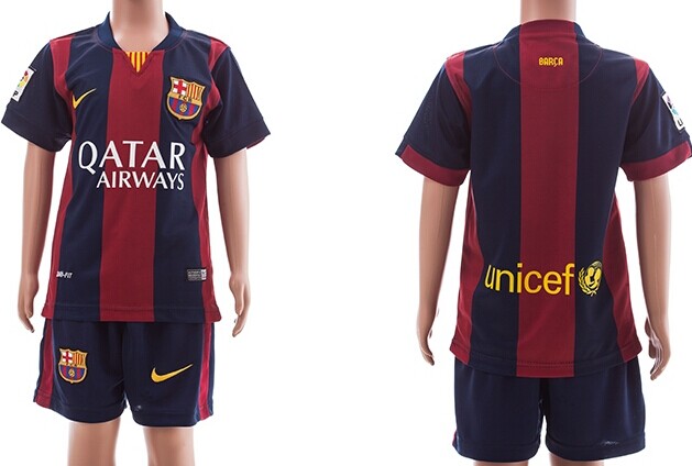 2014/15 FC Bacelona Blank (Custom) Home Soccer Shirt Kit_Kids