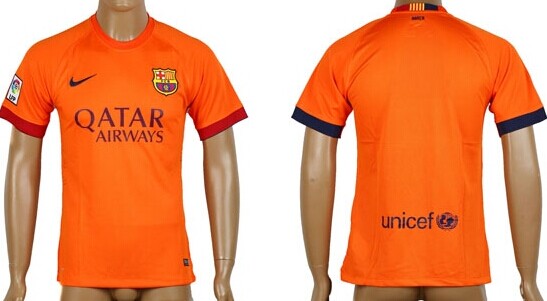 2014/15 FC Bacelona Blank (or Custom) Away Soccer AAA+ T-Shirt