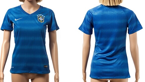 2014 World Cup Brazil Blank (or Custom) Away Soccer AAA+ T-Shirt_Womens