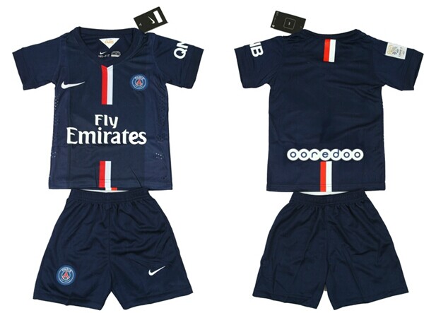 2014/15 Paris Saint-Germain Blank (or Custom) Home Soccer Shirt Kit_Kids