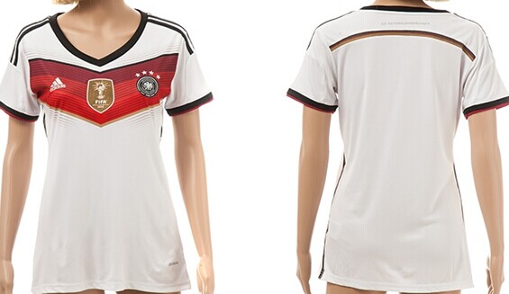 2014 World Cup Germany Blank (or Custom) 2014 FIFA Champions Home Soccer AAA+ T-Shirt_Womens