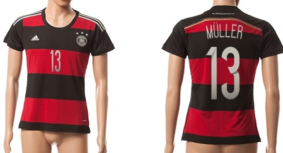 2014 World Cup Germany #13 Muller Away Soccer AAA+ T-Shirt_Womens