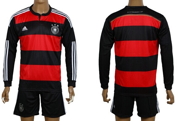 2014 World Cup Germany Blank (or Custom) Away Soccer Long Sleeve Shirt Kit