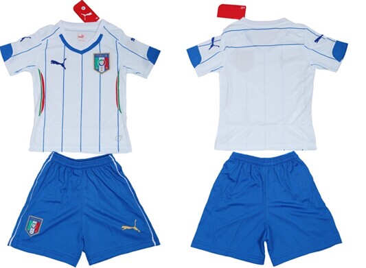 2014 World Cup Italy Blank (or Custom) Home Soccer Shirt Kit_Kids