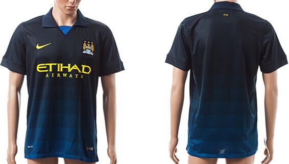 2014/15 Manchester City Blank (or Custom) Away Soccer AAA+ T-Shirt