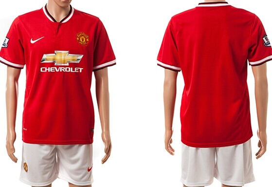 2014/15 Manchester United Blank (or Custom) Home Soccer Shirt Kit