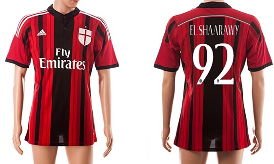 2014/15 AC Milan #92 El Shaarawy Home Soccer AAA+ T-Shirt