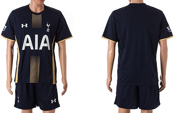2014/15 Tottenham Hotspur Blank (or Custom) Away Black Soccer Shirt Kit