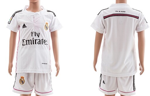 2014/15 Real Madrid Blank (or Custom) Home Soccer Shirt Kit_Kids