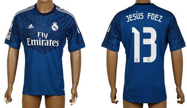 2014/15 Real Madrid #13 Jesus Fdez Goalkeeper Blue Soccer AAA+ T-Shirt