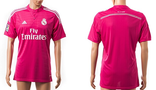 2014/15 Real Madrid Blank (or Custom) Away Pink Soccer AAA+ T-Shirt