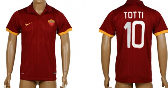 2014/15 AS Roma #10 Totti Home Soccer AAA+ T-Shirt