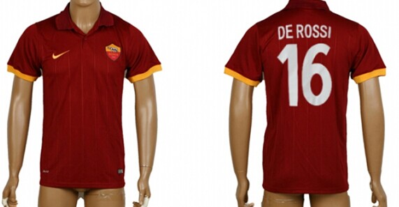 2014/15 AS Roma #16 De Rossi Home Soccer AAA+ T-Shirt