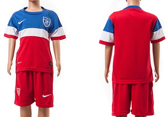 2014 World Cup USA Blank (or Custom) Away Soccer Shirt Kit_Kids