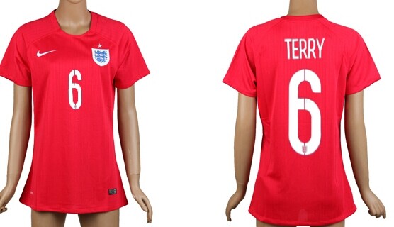 2014 World Cup England #6 Terry Away Soccer AAA+ T-Shirt_Womens
