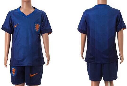 2014 World Cup Holland Blank (or Custom) Away Soccer Shirt Kit_Kids