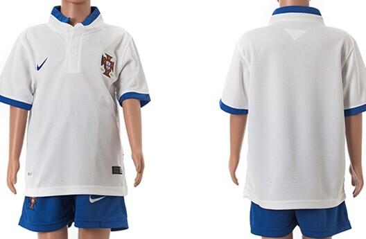 2014 World Cup Portugal Blank (or Custom) Away Soccer Shirt Kit_Kids