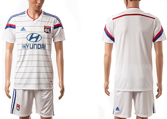 2014/15 Olympique Lyonnais Blank (or Custom) Home Soccer Shirt Kit