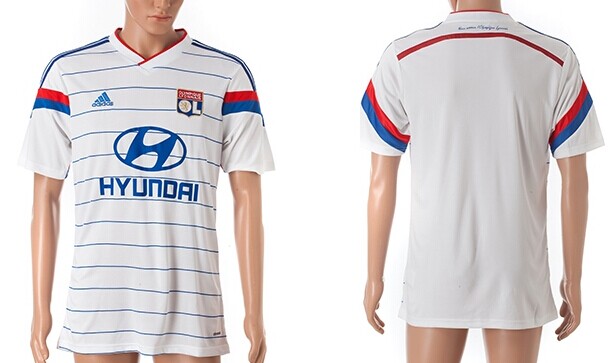 2014/15 Olympique Lyonnais Blank (or Custom) Home Soccer AAA+ T-Shirt