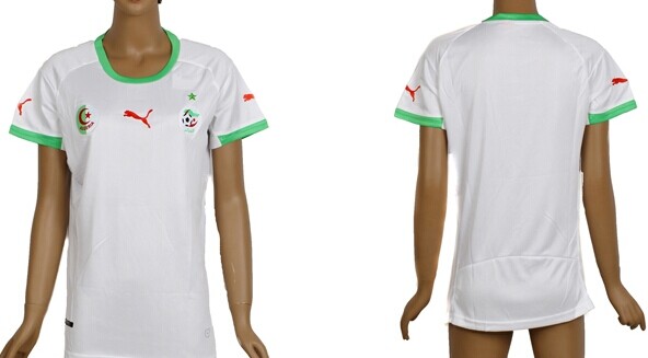 2014 World Cup Algeria Blank (or Custom) Home Soccer AAA+ T-Shirt_Womens