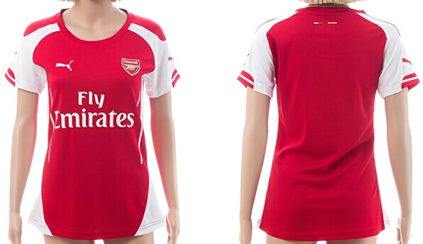 2014/15 Arsenal FC Blank (or Custom) Home Soccer AAA+ T-Shirt_Womens