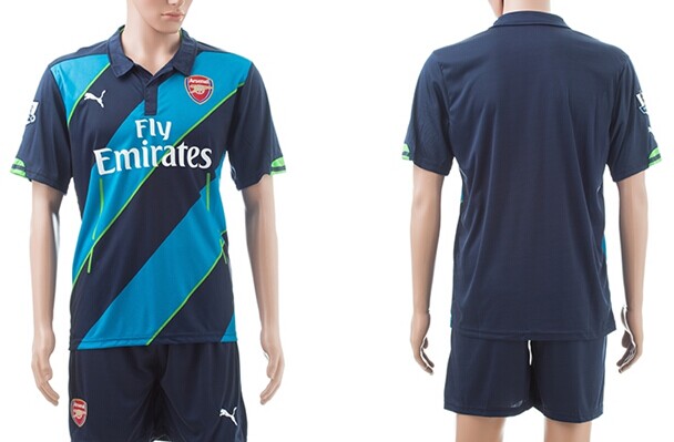 2014/15 Arsenal FC Blank (or Custom) Away Navy Blue Soccer Shirt Kit
