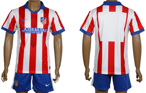 2014/15 Atletico Madrid Blank (or Custom) Home Soccer Shirt Kit