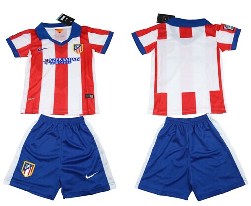 2014/15 Atletico Madrid Blank (or Custom) Home Soccer Shirt Kit_Kids