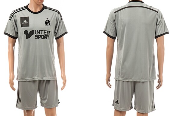 2014/15 Olympique de Marseille Blank (or Custom) Away Gray Soccer Shirt Kit