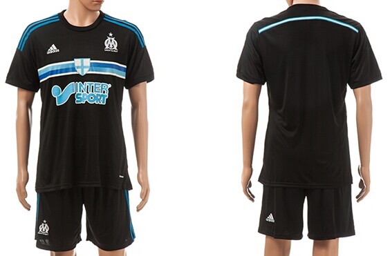 2014/15 Olympique de Marseille Blank (or Custom) Away Black Soccer Shirt Kit