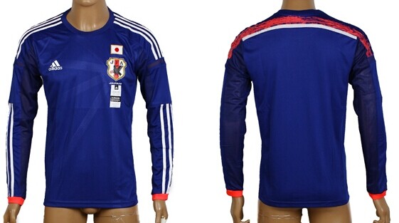 2014 World Cup Japan Blank (or Custom) Home Soccer Long Sleeve AAA+ T-Shirt