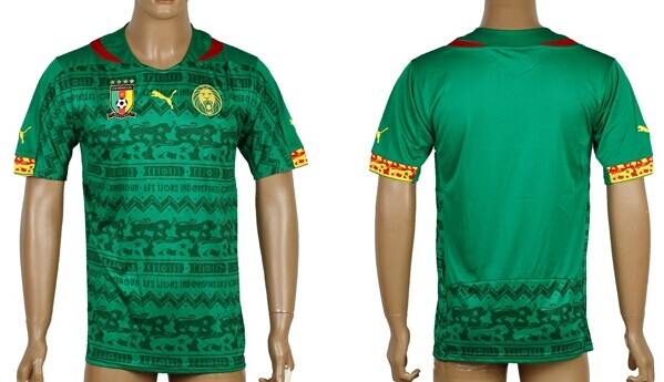 2014 World Cup Cameroon Blank (or Custom) Home Soccer AAA+ T-Shirt