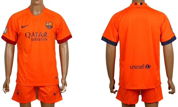 2014/15 FC Bacelona Blank (or Custom) Away Soccer Shirt Kit
