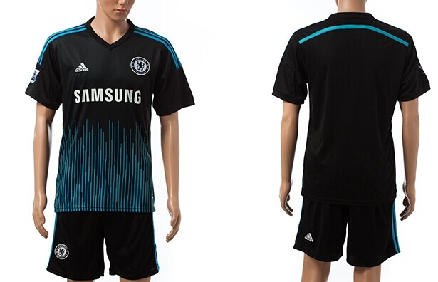 2014/15 Chelsea FC Blank (or Custom) Away Black Soccer Shirt Kit
