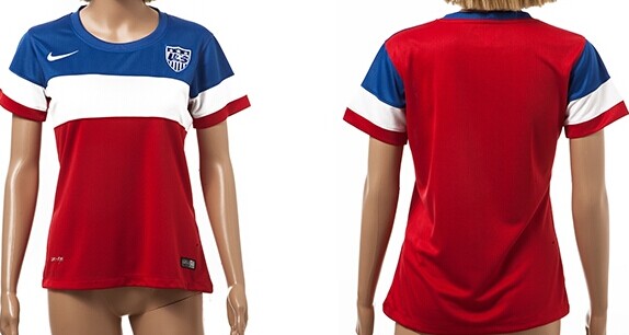 2014 World Cup USA Blank (or Custom) Away Soccer AAA+ T-Shirt_Womens