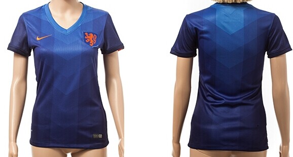2014 World Cup Holland Blank (or Custom) Away Soccer AAA+ T-Shirt_Womens