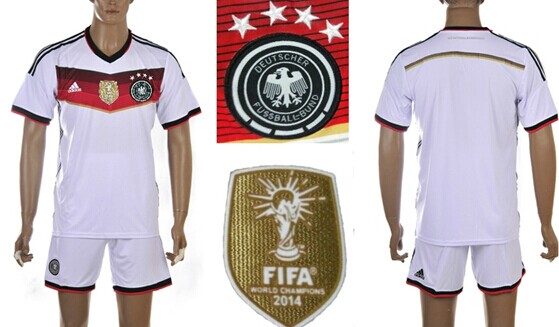 2014 World Cup Germany Blank (or Custom) 2014 FIFA Champions Home Soccer Shirt Kit