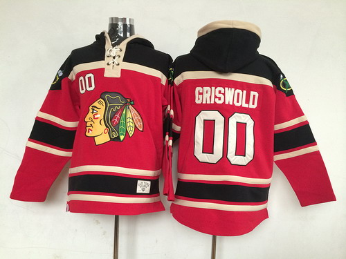 Old Time Hockey Chicago Blackhawks #00 Clark Griswold Red Hoodie