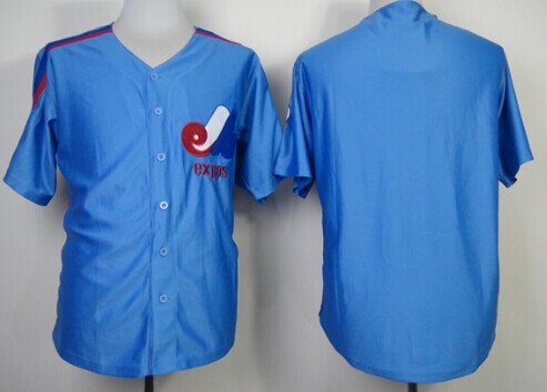 Montreal Expos Blank Blue Throwback Jersey