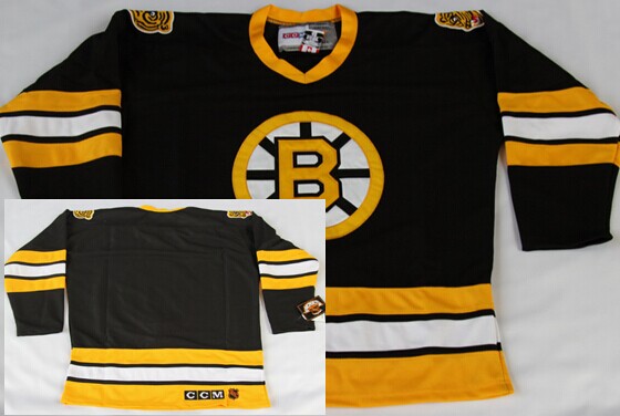 Boston Bruins Blank Black Throwback CCM Jersey