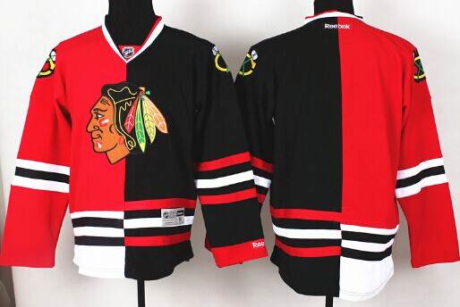 Chicago Blackhawks Blank Red/Black Two Tone Jersey