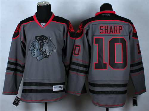 Chicago Blackhawks #10 Patrick Sharp Charcoal Gray Jersey