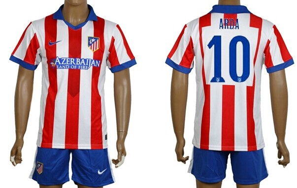 2014/15 Atletico Madrid #10 Arda Home Soccer Shirt Kit